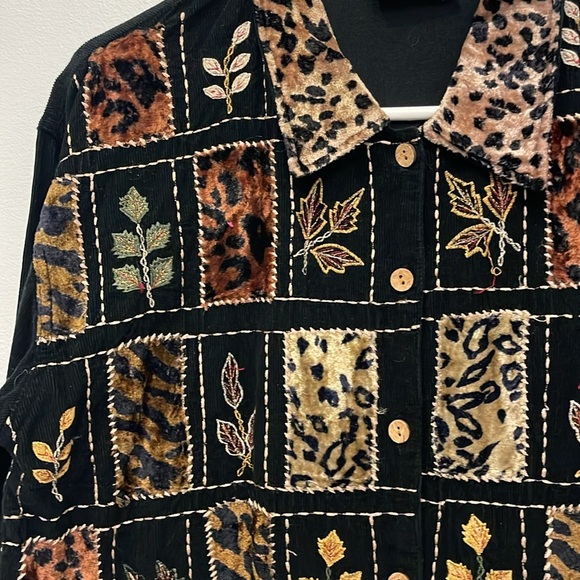 Tantrums VTG Tapestry Art-to-Wear Funky Jacket, Size medium Animal Print Floral - Picture 1 of 5
